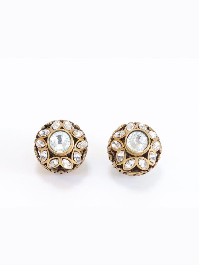 Mini Alphabet Bomber with Rhinestone in antique