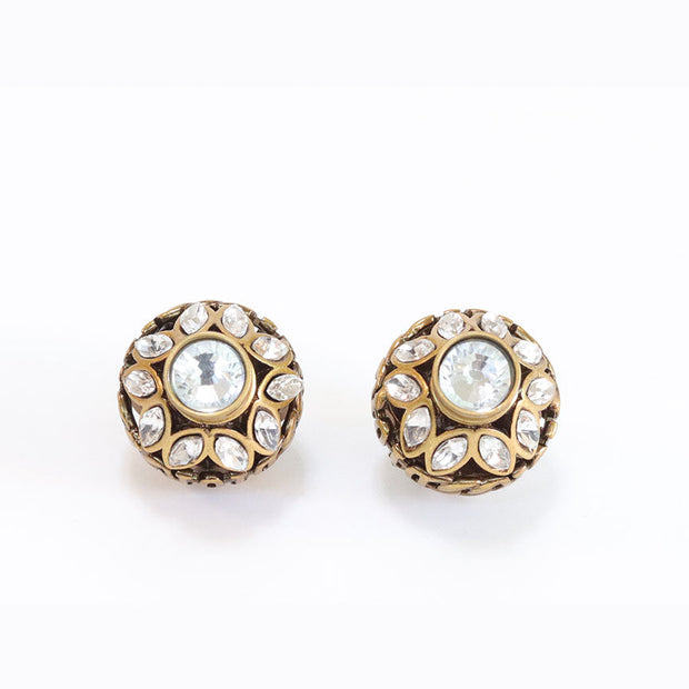 Mini Alphabet Bomber with Rhinestone in antique