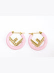 Baby Pink Alphabet F Hoops 25mm