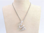 Platinum snake body pendant
