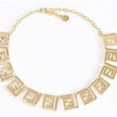 Alphabet F Geometric Gold Necklace