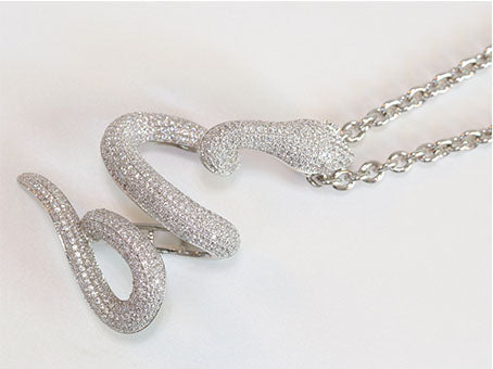 Platinum snake body pendant