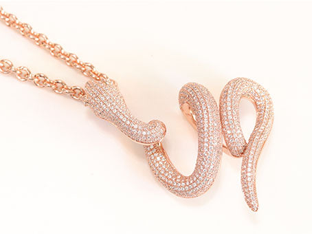 Rose gold snake body pendant