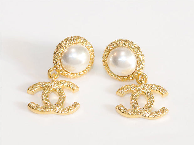 Double C pearl cz drops