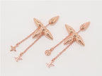 Rose flower chain dangles