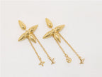 Gold flower chain dangles
