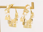 Pearl and charms hoops