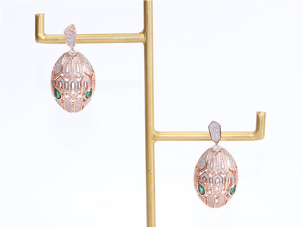 Rose gold snake head drops