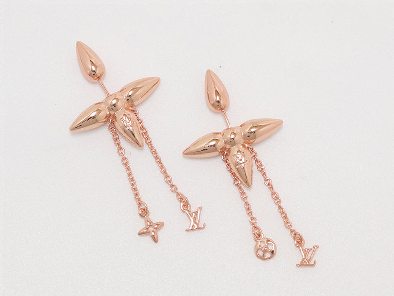 Rose flower chain dangles
