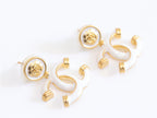 Double C white enamel dangles