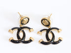 Double C black enamel dangles