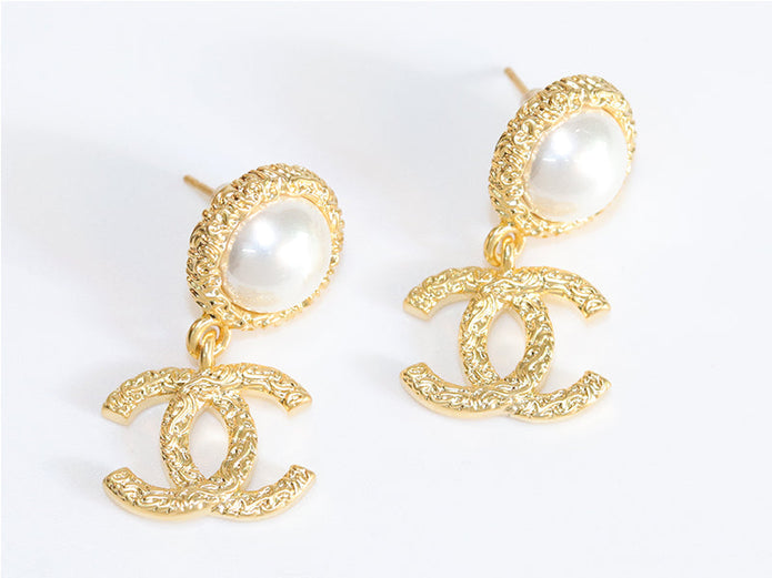 Double C pearl cz drops