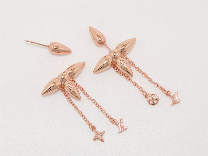 Rose flower chain dangles