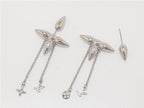 Platinum flower chain dangles