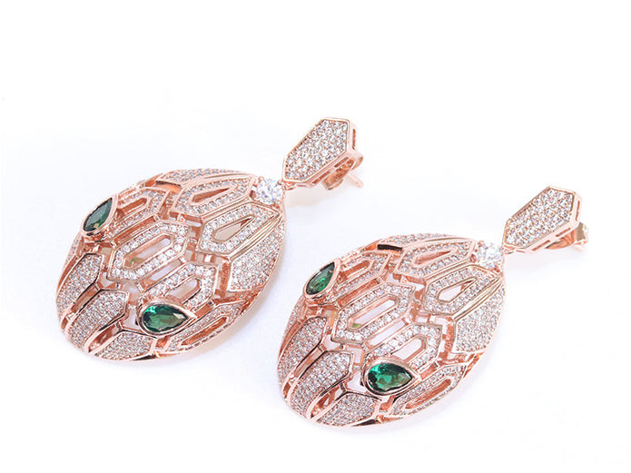 Rose gold snake head drops