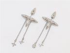 Platinum flower chain dangles