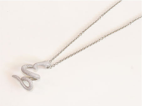 Platinum snake body pendant