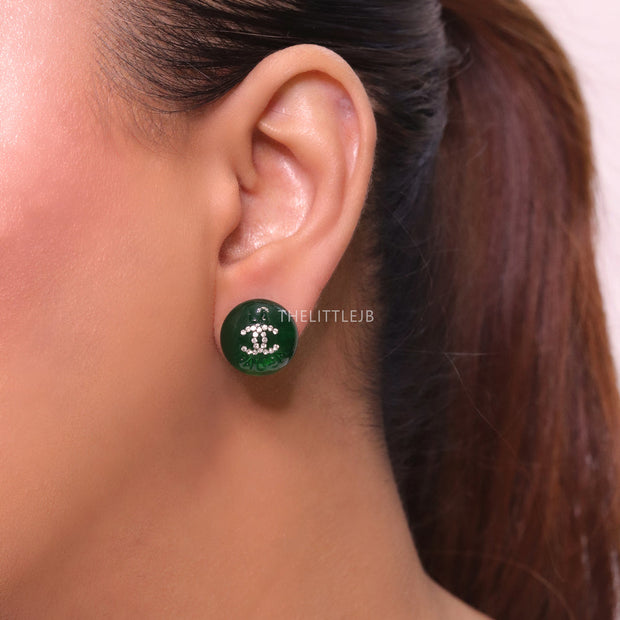Double C green studs