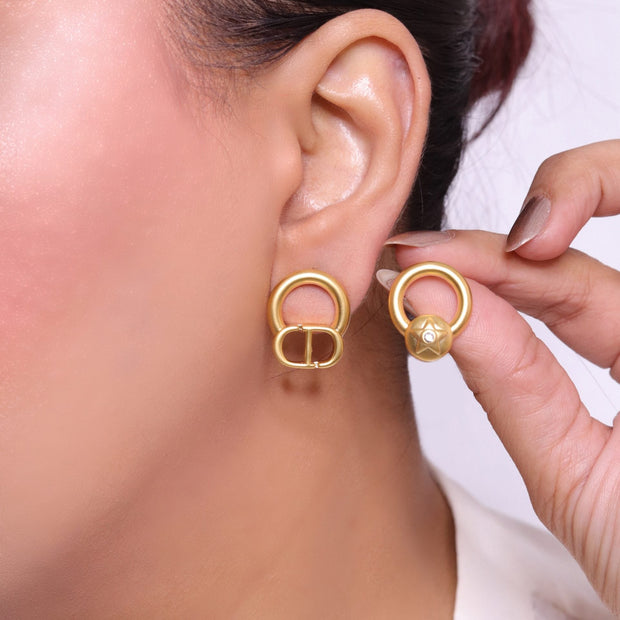 Alphabet CD and star Gold studs