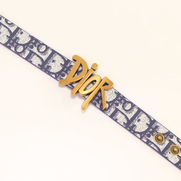 Alphabet D Blue Strap Bracelet