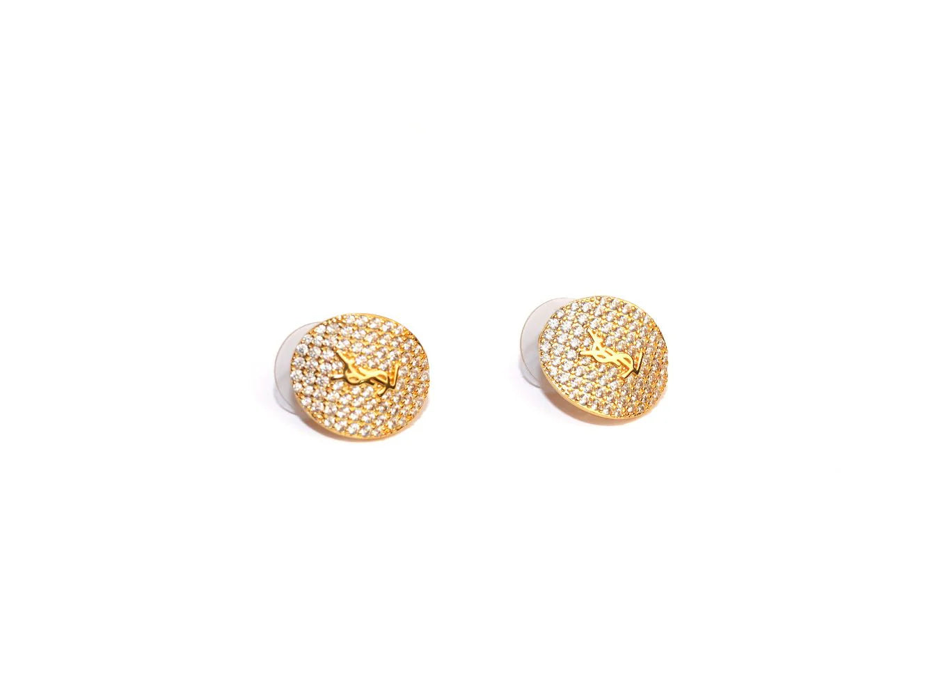 Alphabet Y S & L Gold cz Studs