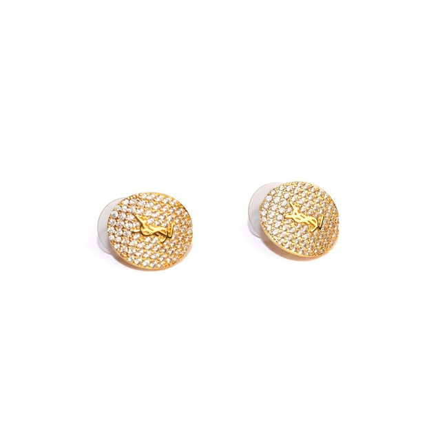 Alphabet Y S & L Gold cz Studs