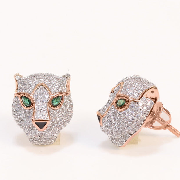 Rose gold Panther studs