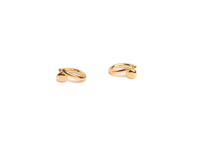 Alphabet LW nail pattern Small Gold Hoops