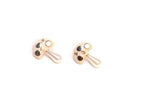 Double C White Mushroom Studs