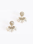 Double G rustic long pearl earrings