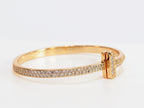Alphabet T bracelet with full CZ in gold finish