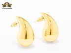 Teardrop gold studs - Medium 30mm