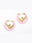Baby Pink Alphabet F Hoops 25mm