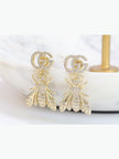 Double G gold dragon fly CZ dangles