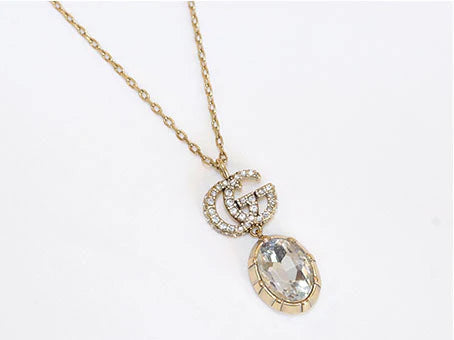 Rustic Double G white drop pendant