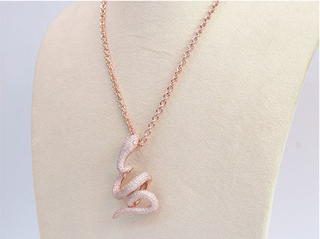 Rose gold snake body pendant