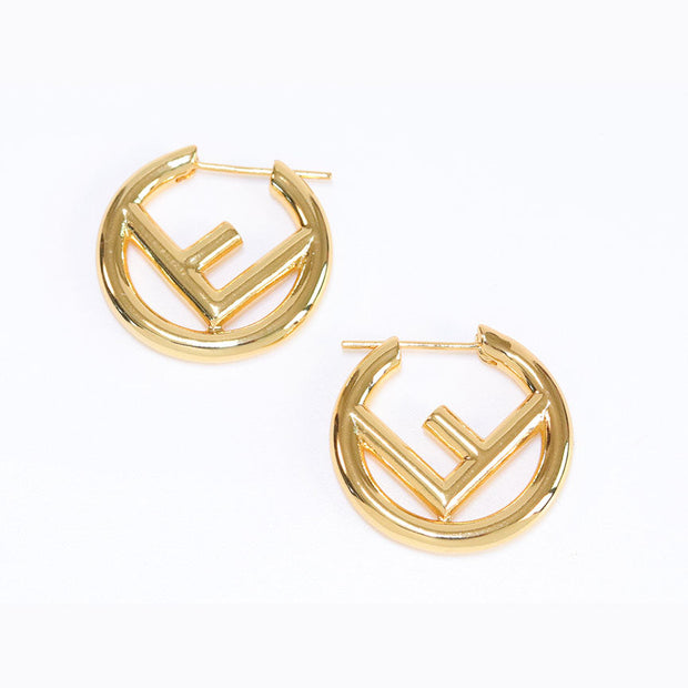 Gold Alphabet F Hoops 25mm