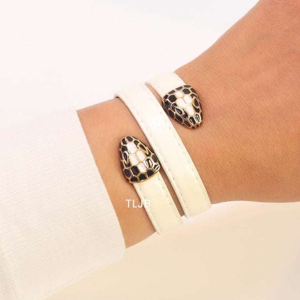 Serpentine white belt bracelet