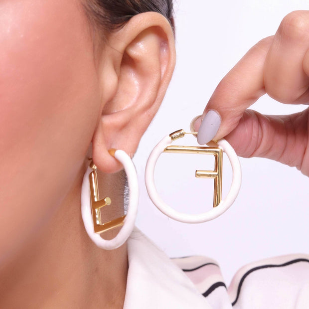 White Alphabet F Hoops