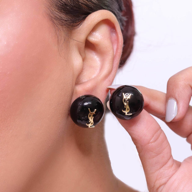 Alphabet YSL black studs