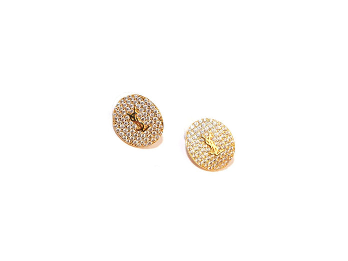 Alphabet Y S & L Gold cz Studs