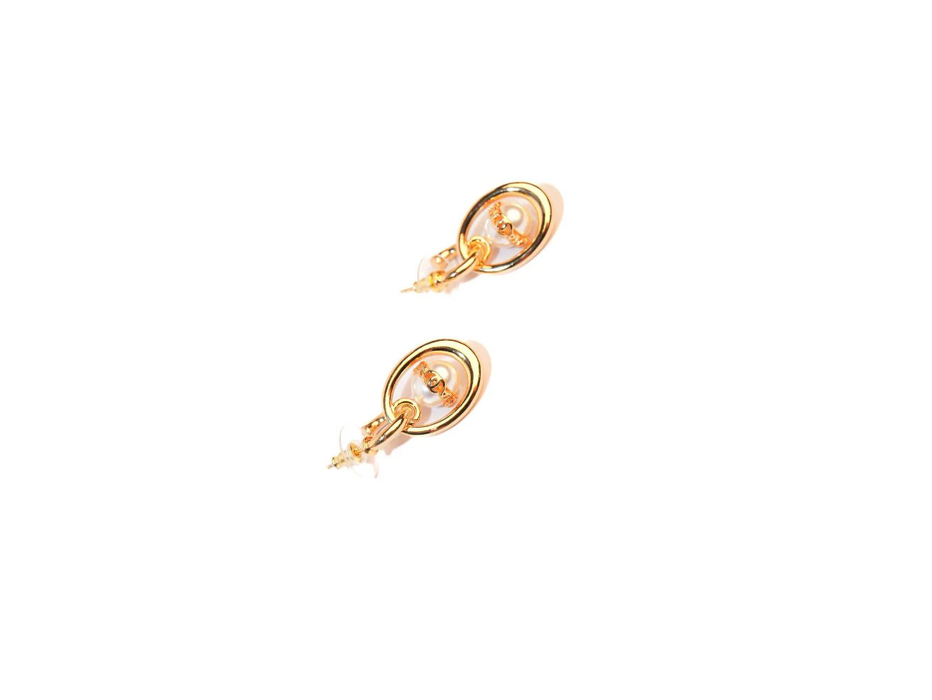 Double C Pearl studded earrings