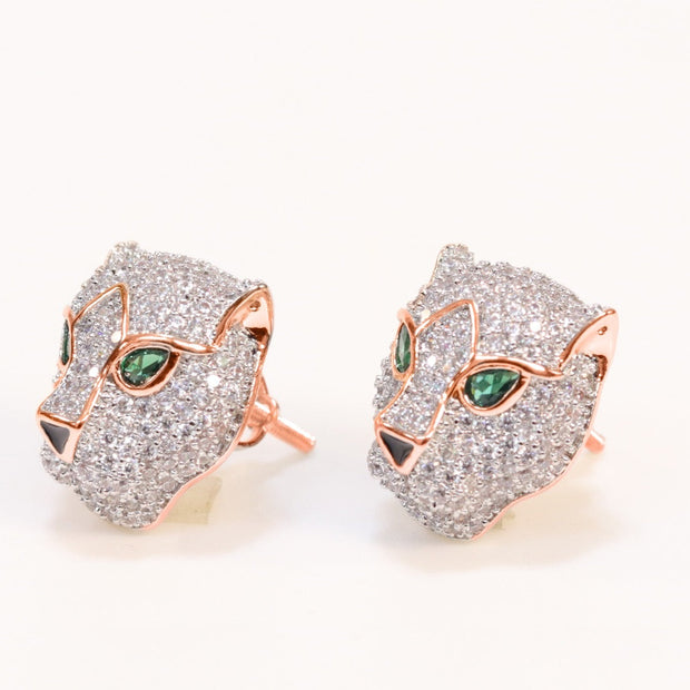 Rose gold Panther studs