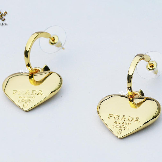 Alphabet P gold heart dangles