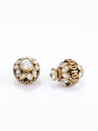 Mini Alphabet Bomber with Rhinestone in antique