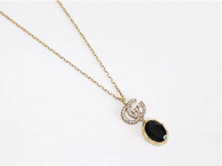 Rustic Double G black drop pendant
