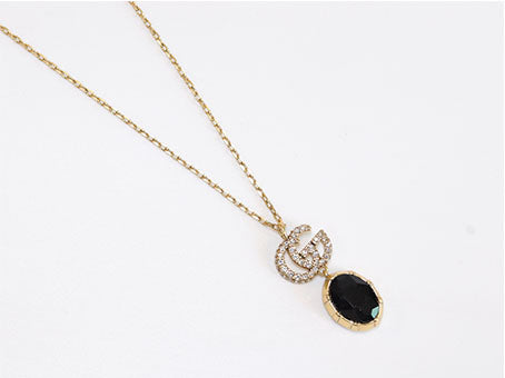 Rustic Double G black drop pendant