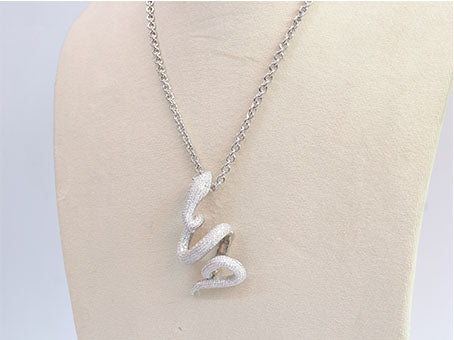 Platinum snake body pendant