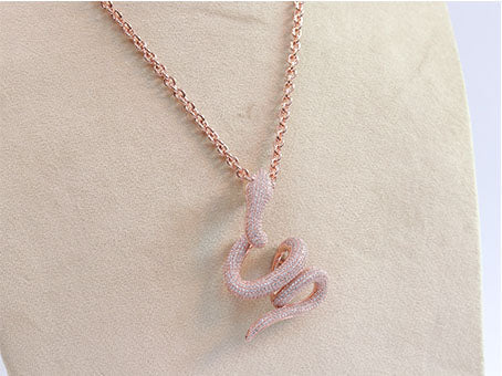 Rose gold snake body pendant