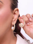 Alphabet C and D pearl gold dangles